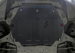Защита картера и КПП АвтоБроня для JAC S3 (V - 1.5 (113 л.с.)) CVT FWD 2014-н.в., штампованная, сталь 1.8 мм, с крепежом, 111.09202.1