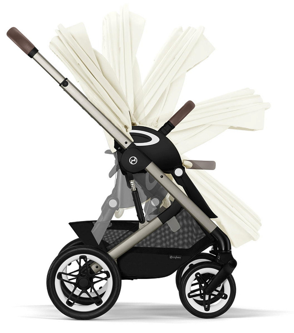 Коляска 2 в 1 Cybex Talos S Lux TPE Seashell Beige с дождевиками прогулочного блока и люльки