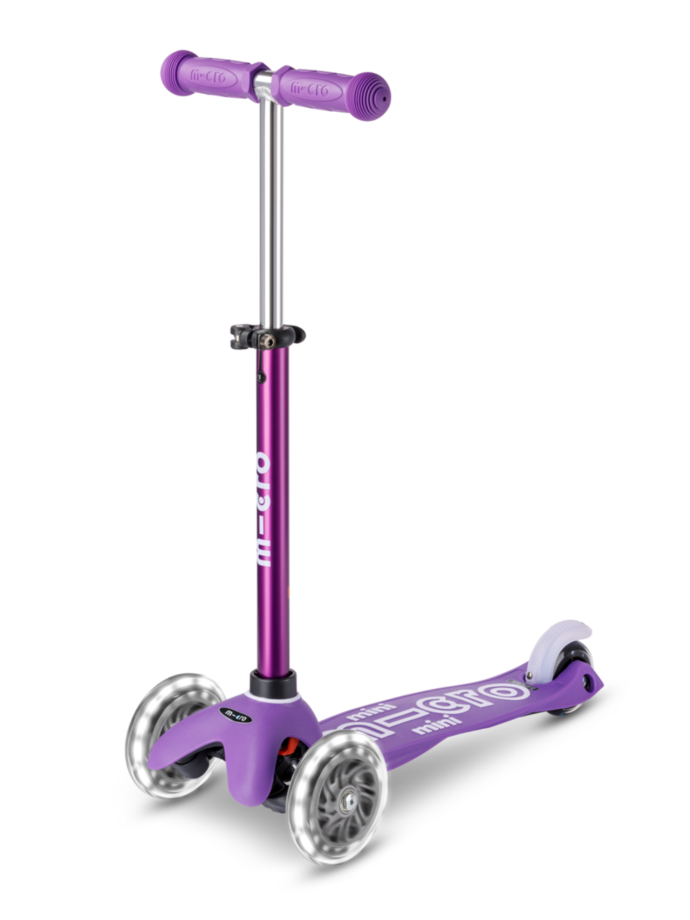 Самокат Mini Micro Deluxe Сиреневый LED Дисконт
