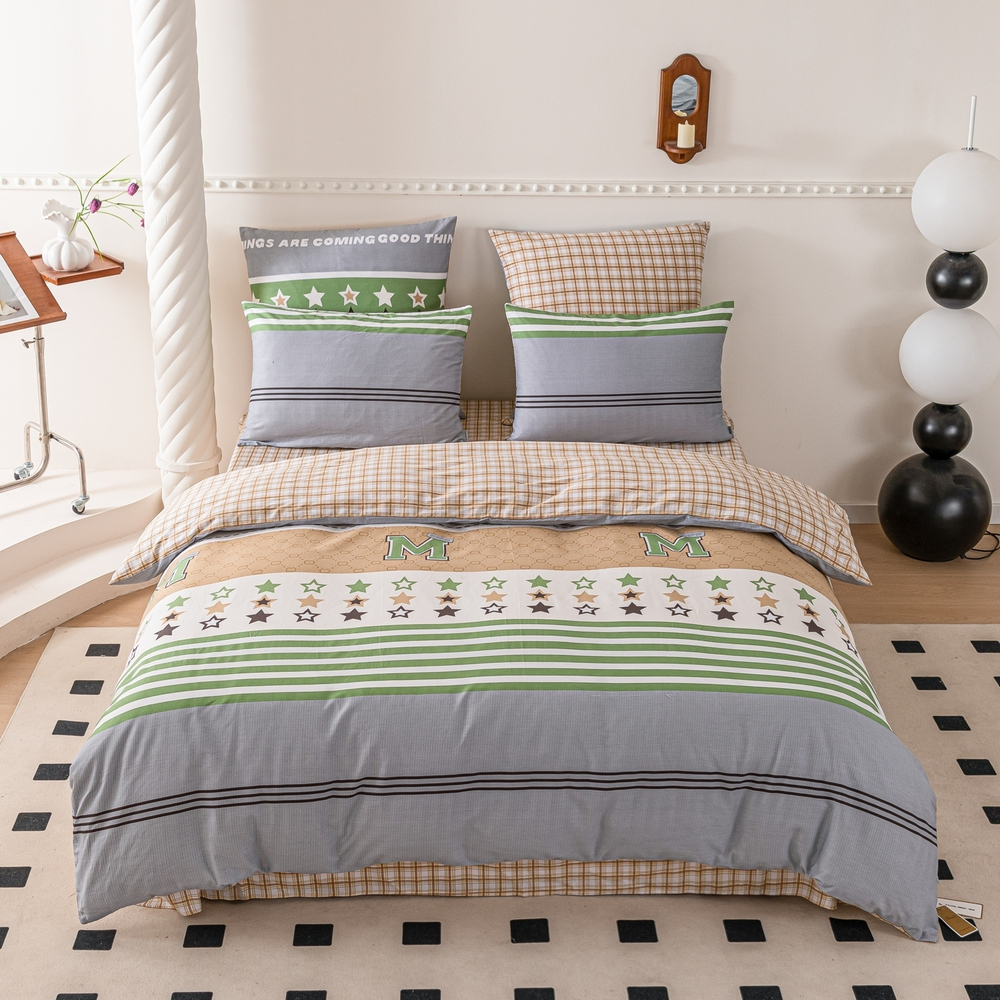 Комплект постельного белья Люкс Сатин 100% хлопок на резинке AR368