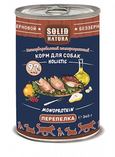 Solid Natura Holistic Перепелка влажный корм для собак консерва