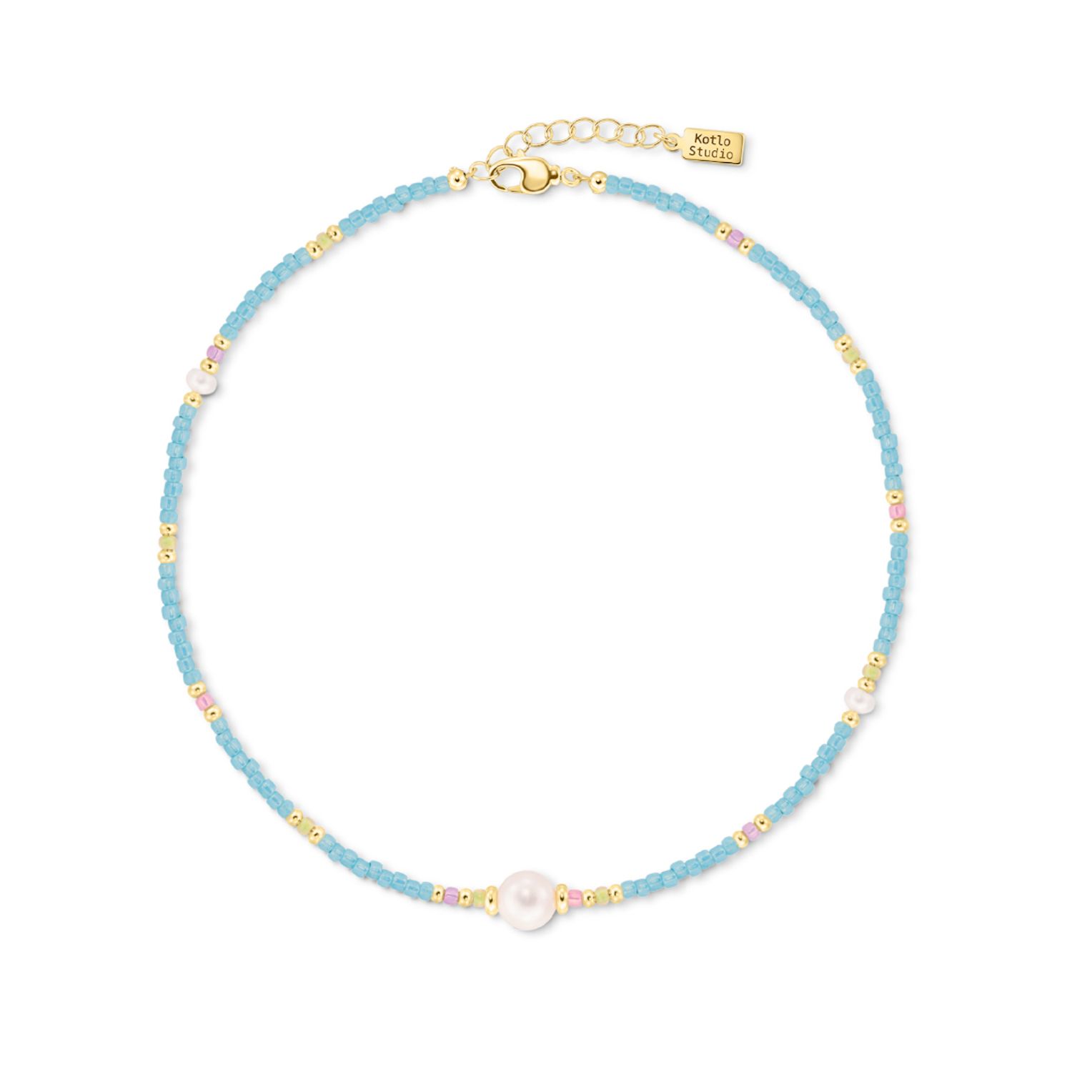 Колье Pearl Touch Gold-Blue Necklace