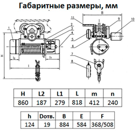 Таль электрическая TOR ТЭК (CD) г/п 2,0 т 6 м