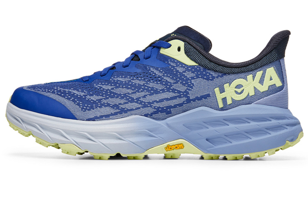 HOKA ONE ONE Speedgoat 5 comfortable all-match fabric synthetic leather shock absorption non-slip breathable lightweight low-top cross-country running shoes women's indigo