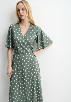 Платье Тюлип хаки в горох