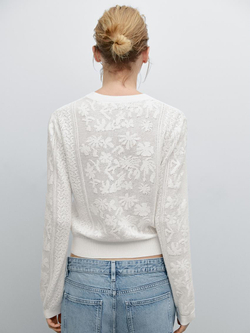 Massimo Dutti Свитер с длинными рукавами, натуральный, кремовый