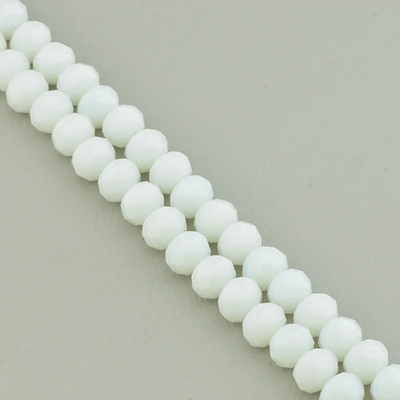 Нитка Чешский хрусталь 42 см. 8 мм. (Без замка) - Белая