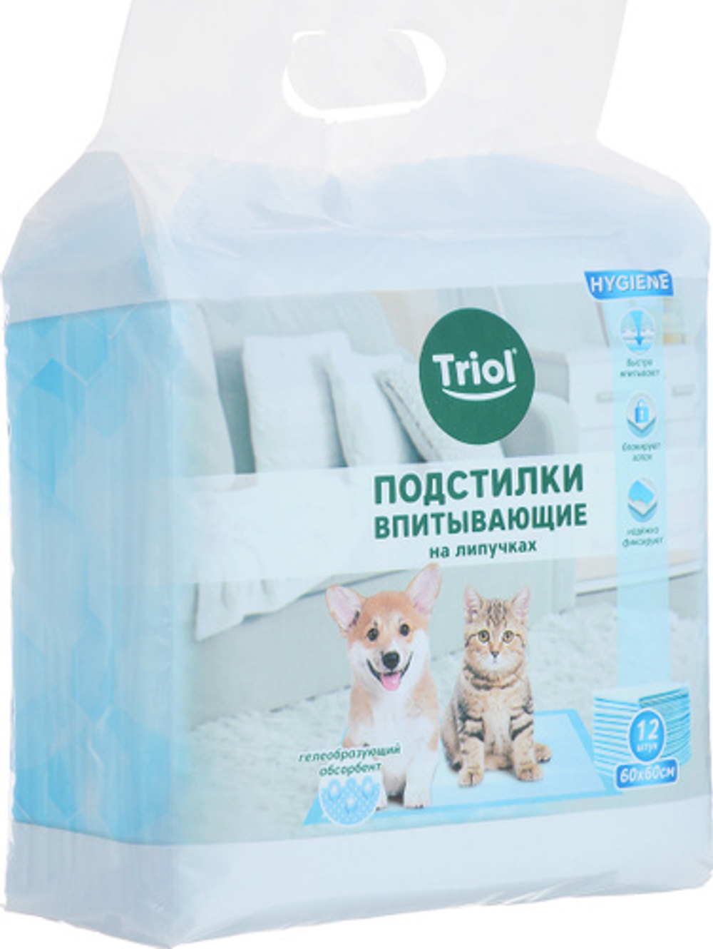 TRIOL Подстилки впитывающие на липучках 60*60 см (1 шт)