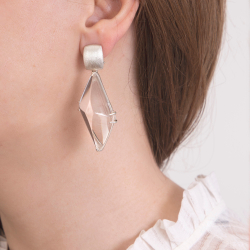 Серьги Silk с ограненным Горным Хрусталем
