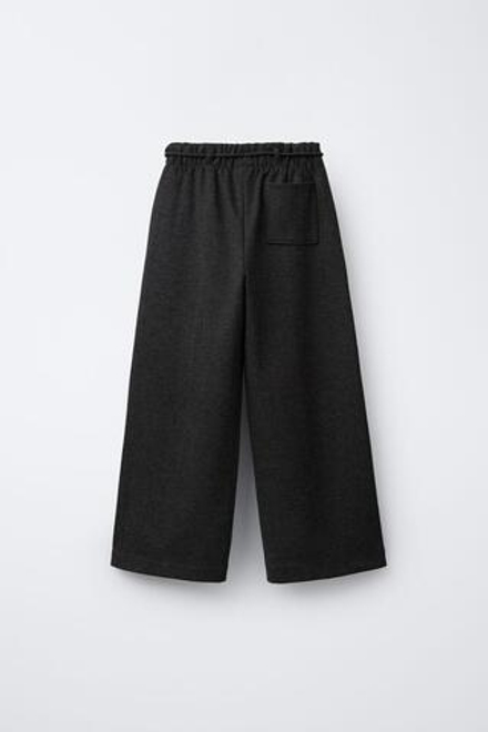 ZARA БРЮКИ WIDE LEG В ЕЛОЧКУ, АНТРАЦИТОВО-СЕРЫЙ