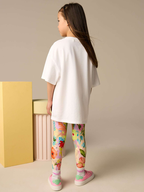 Футболка и легинсы в комплекте для девочки Next E45-360, Белый, Бежевый