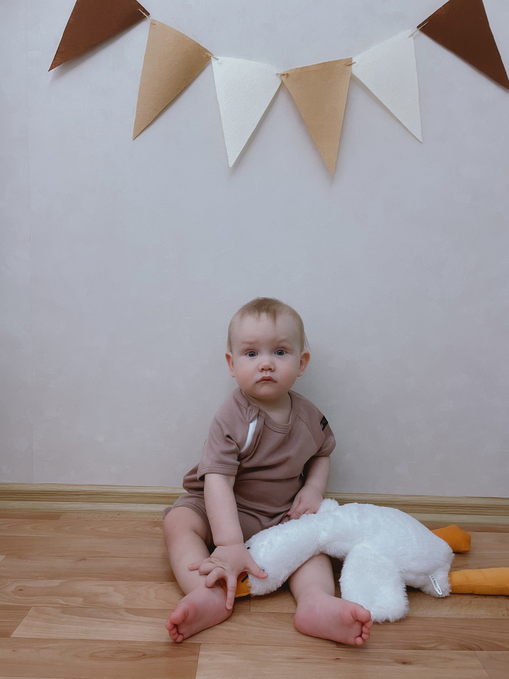 Полукомбинезон-песочник на молнии Тауп грей RinaAmari