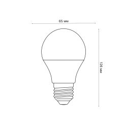 LED-A65-20W-WW-E27-FR-NR Лампа светодиодная. Форма A. матовая. Серия Norma. Теплый белый свет 3000K. Картон. ТМ Volpe