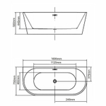 Акриловая ванна Swedbe Vita 170x75 8828 без гидромассажа