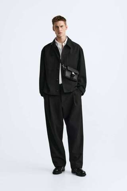 ZARA МИНИ-СУМКА С МЕТАЛЛИЧЕСКОЙ ЗАСТЕЖКОЙ, ЧЕРНЫЙ