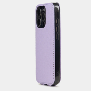 Чехол iPhone 16 Pro натуральная кожа козы, сиреневого цвета