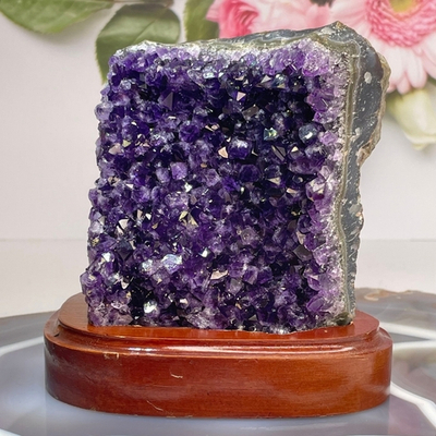 41622 Аметист друза кристалл на подставке 90*120мм