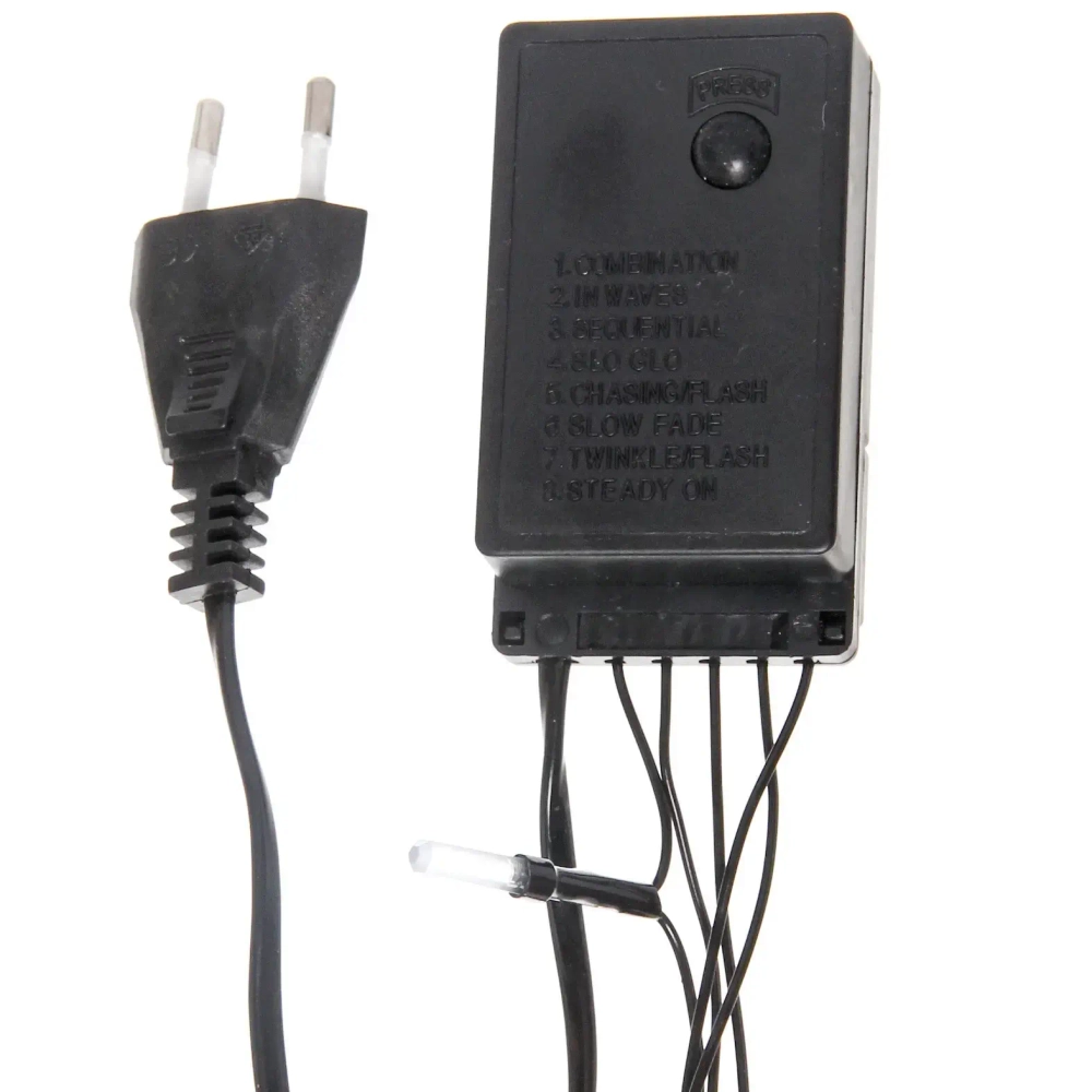 Гирлянда для дома «Кристаллы» 16,0 м 180 ламп LED черный пров.,8 реж.,IP-40, Фиолетовый (возможность соединения)