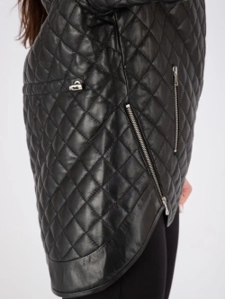 Куртка кожаная двухсторонняя с капюшоном демисезон