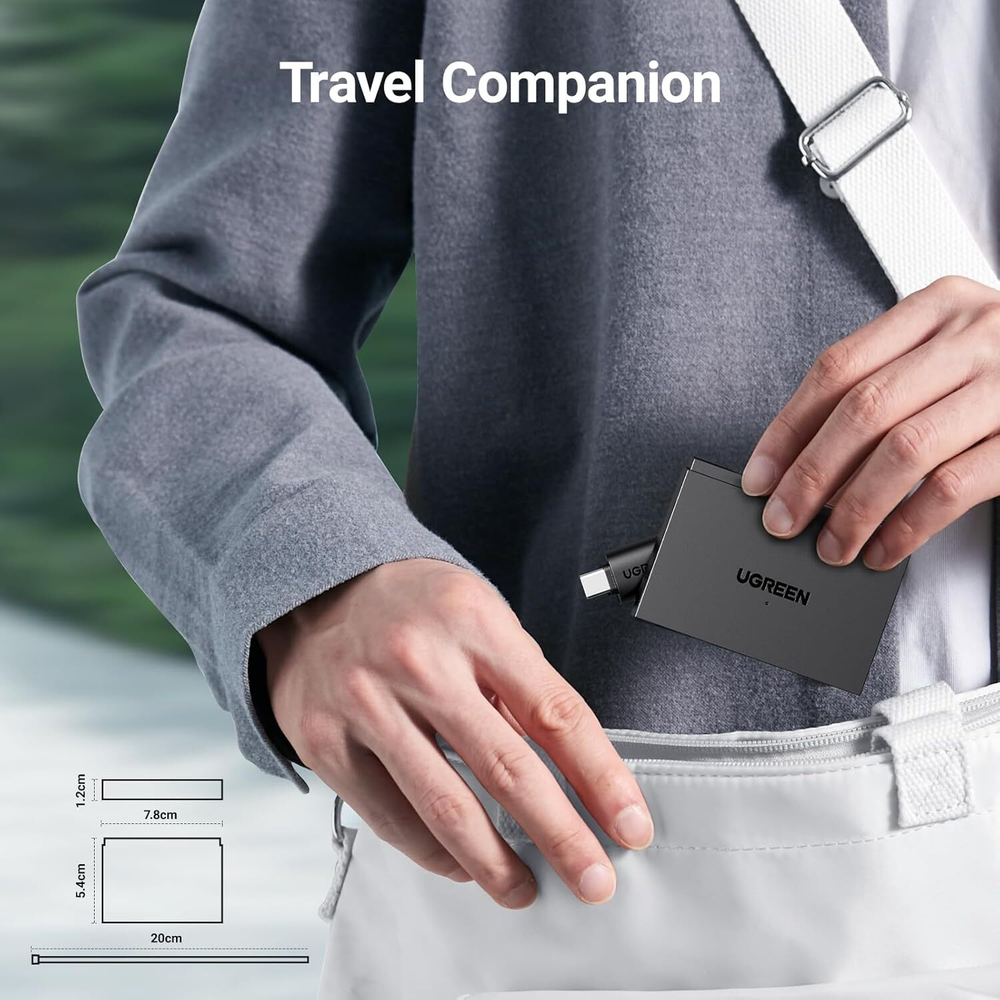 USB 3.0/Type C 2 port HUB + CardReader, 0.15m UGREEN 45167
