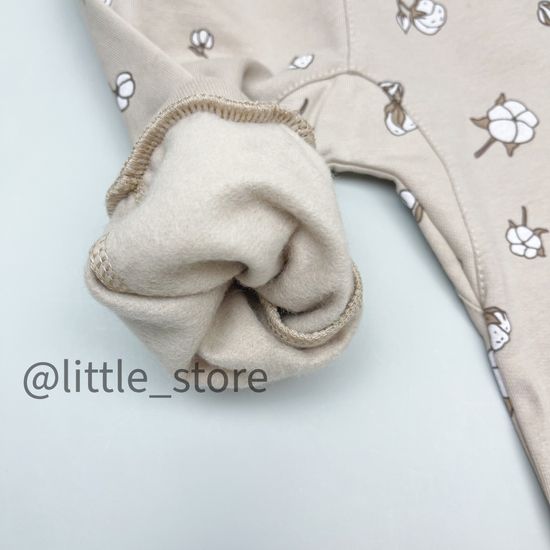 Брюки "Облака" из футера с начесом, Бежевые