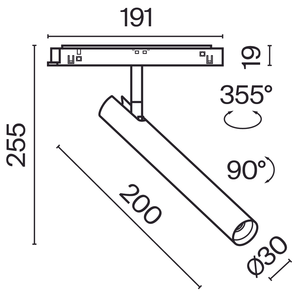 Трековый светильник Technical TR141-2-6W3K-M-BS
