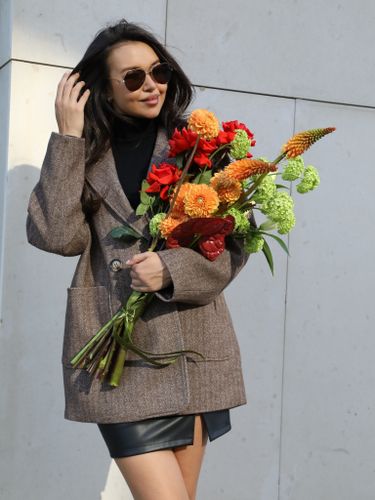 Коричневый шерстяной пиджак