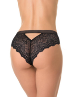 Соблазнительные кружевные трусики-бразилиана (Размер: S) (Цвет: бежевый с черным)