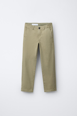 ZARA БРЮКИ ЧИНОС, ОЛИВКОВО-ЗЕЛЕНЫЙ