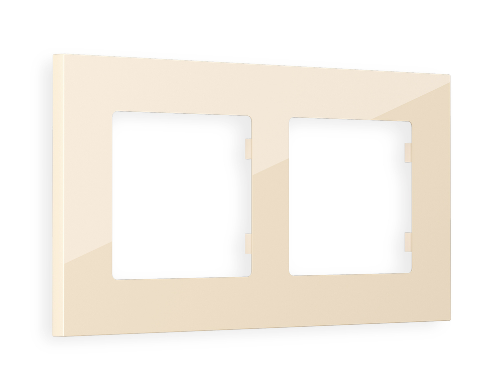 AF250302 Рамка ALFA Qubi (Бежевый глянец) 2-ая