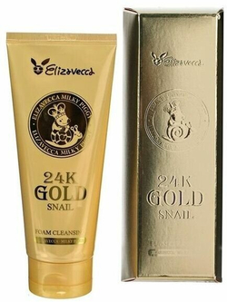 Пенка для умывания с муцином улитки и золотом Elizavecca 24k Gold Snail Cleansing Foam