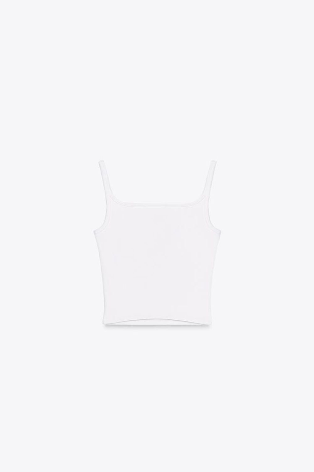 ZARA УКОРОЧЕННЫЙ ТОП В РУБЧИК, БЕЛЫЙ