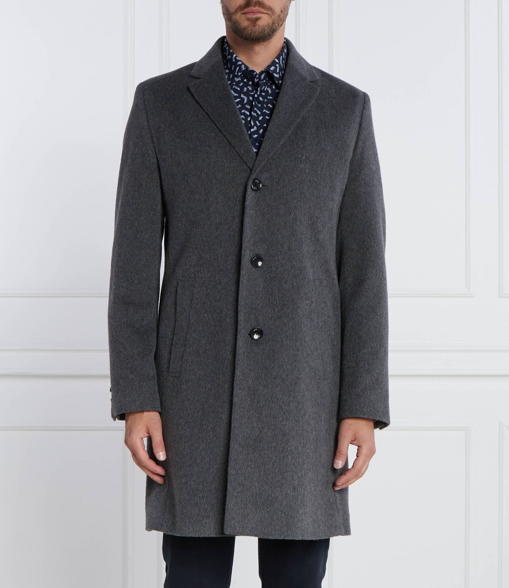 Хлопковое пальто h-hyde-c-224 BOSS BLACK - графитовый(50485199)