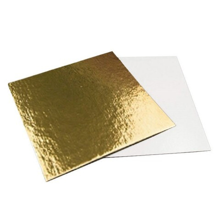 Подложка КВАДРАТ 8*8 см усил 1,5 мм, золото/жемчуг (10 шт)