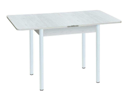 Эко 80х60 стол обеденный раскладной / бетон белый/белый