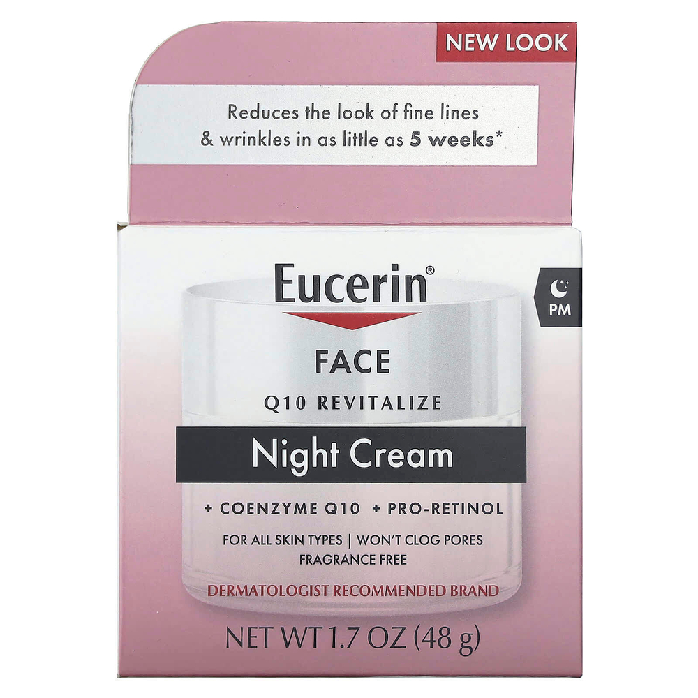Eucerin, Q10 Revitalize, ночной крем для лица, без отдушки, 48 г (1,7 жидк. унции)