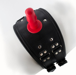 Черный пояс на бедро Люкс с телесной насадкой (Цвет: телесный с черным)