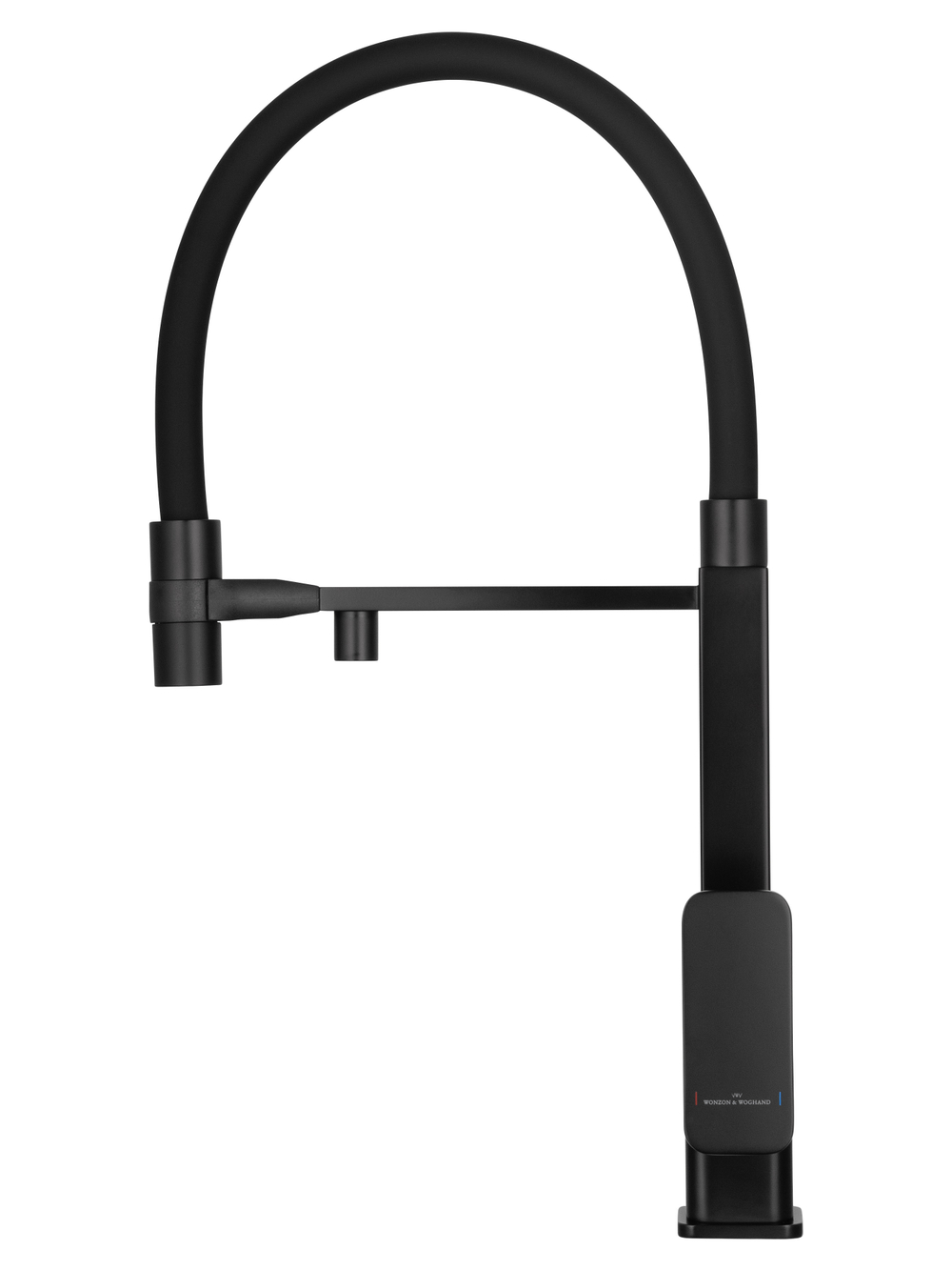 Смеситель для кухни с гибким изливом и подключением фильтра WONZON & WOGHAND, Черный матовый (WW-88458012-MB)