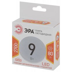 Лампочка светодиодная ЭРА STD LED GX-9W-827-GX53 GX53 9Вт таблетка теплый белый свет