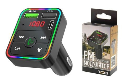 FM модулятор (трансмиттер) автомобильный TDS TS-CAF15 Bluetooth