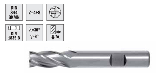 Фреза концевая ц/х DIN 844 - B  6 K-M-N - HSS-E 0641-551-725602
