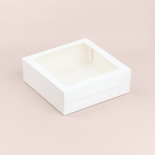 Коробка для зефира и печенья с окном 200*200*70 мм