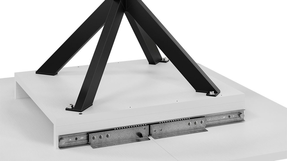 Стол кухонный обеденный раздвижной Черный муар Белый Лиссабон 100(131)х100х75 см