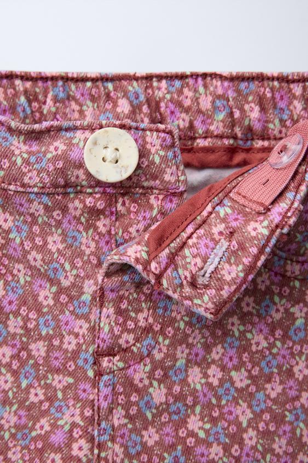 ZARA БРЮКИ-КЮЛОТЫ ИЗ ТВИЛА С ЦВЕТОЧНЫМ ПРИНТОМ, МАЛИНОВЫЙ