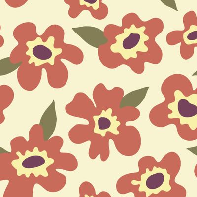 абстрактные цветы крупные с листьями