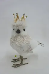 Декоративная фигура Птичка Синичка 14*8*19 см., белый, пенопласт, Christmas DeLuxe (14323)