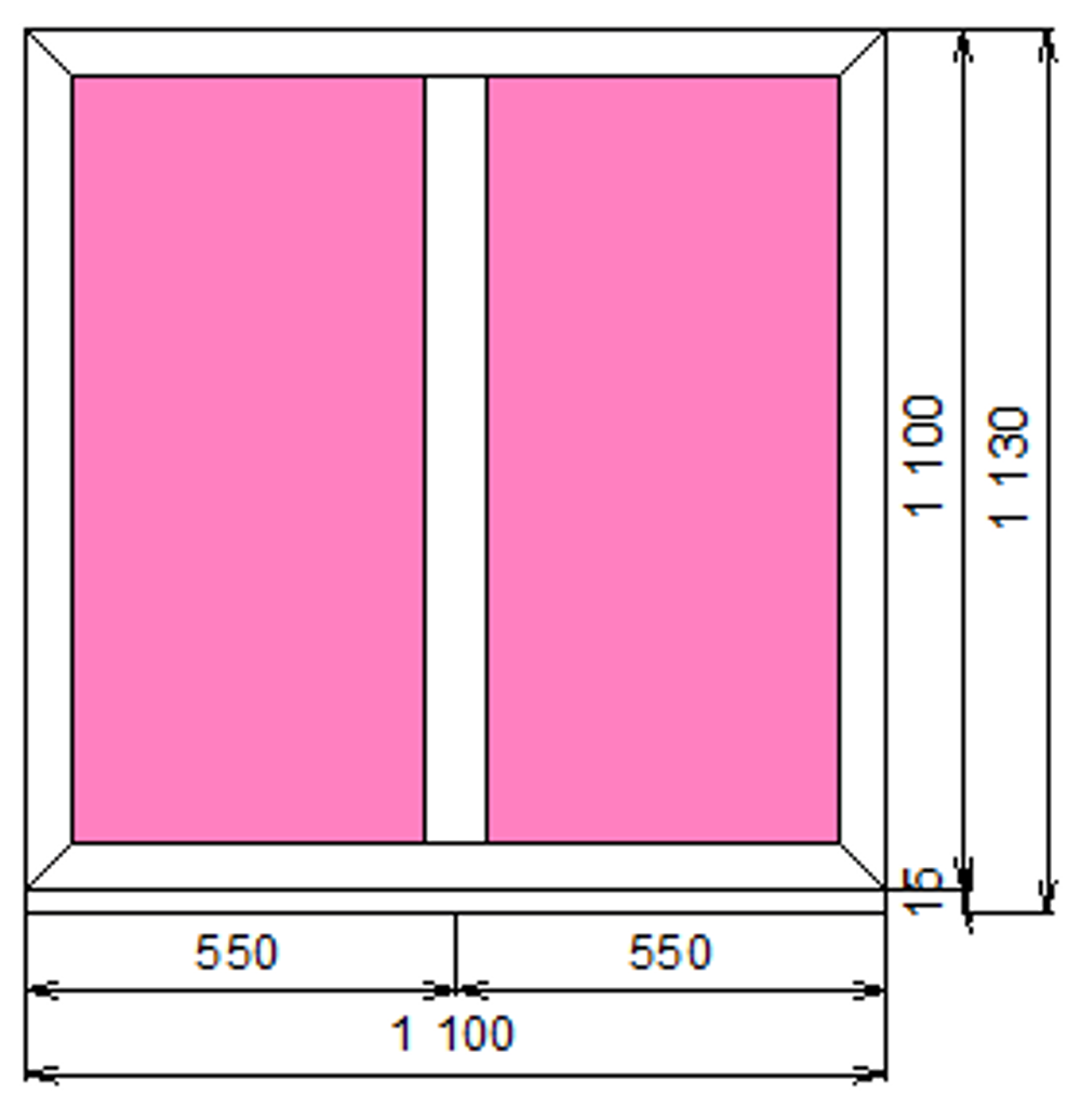 Пластиковое окно 1100 х 1100 ТермА Эко