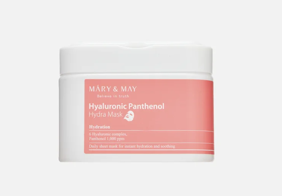Mary&May Набор тканевых увлажняющих масок c гиалуроновой кислотой и пантенолом - Hyaluronic Panthenol Hydra Mask 30 шт
