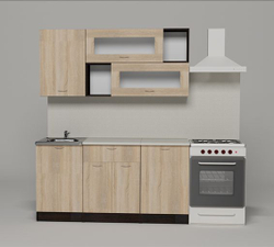 Кухонный гарнитур Симона лайт 1200 мм (Дуб сонома/Венге, Берилл бежевый)