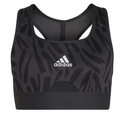 Топ для девочки теннисный ТОП теннисный sportowy Adidas Power Bra - carbon gray/black